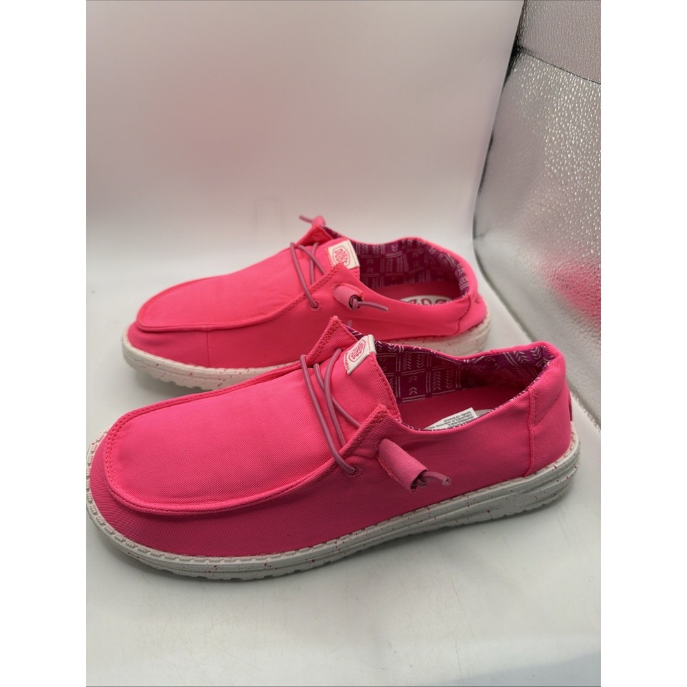 Hey Dude Wendy Funk Mono Electric Pink Neon Women Shoes size 9 New